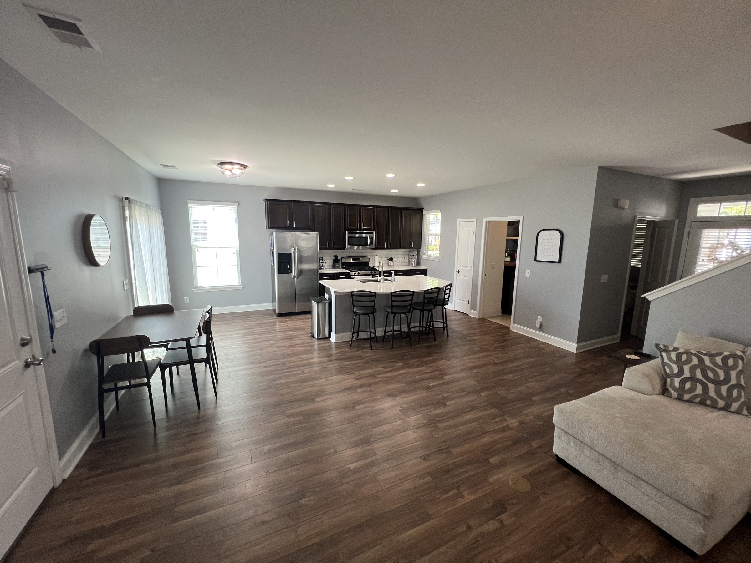 Open kitchen and living room